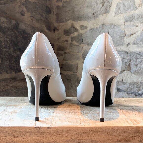 Saint Laurent Paris Ivory Patent Anja 85mm Pumps - Picture 7 of 12
